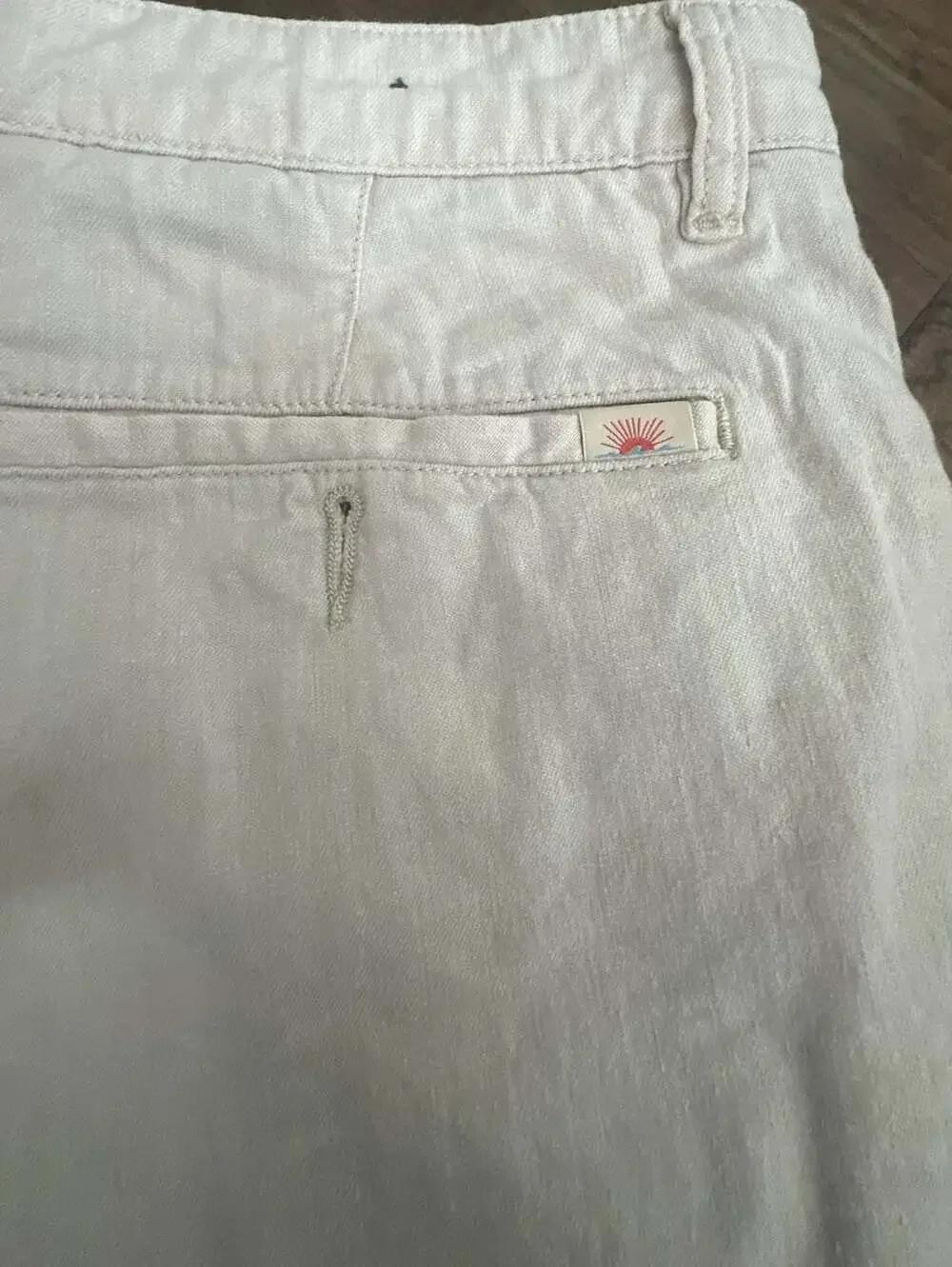 Faherty Men's Malibu Linen & Cotton Chino Shorts Cream Size 34
